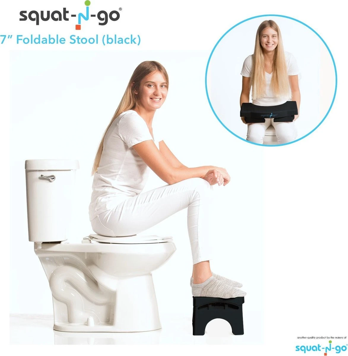 Squat-n Go Toiletkrukje Inklapbaar Zwart - Juiste Houding Op Toilet 3 Squat-n Go Toiletkrukje Inklapbaar Zwart - Juiste Houding Op Toilet - Afbeelding 3