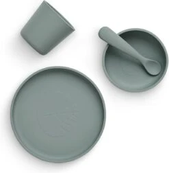 Jollein Kinderserviesset Siliconen 4-delig - Ash Green -Pasgeborenen En Jonge Kinderen 1174x1200 12