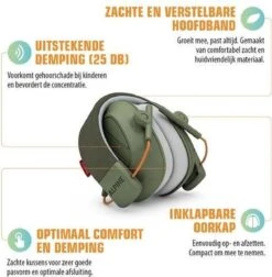 Alpine Muffy Kids Kinder Oorkap - Premium Gehoorbescherming Voor Kinderen Tot 16 Jaar - Verstelbare Oorbescherming Met Draagtas - 25 DB SNR - Groen -Pasgeborenen En Jonge Kinderen 1177x1200 8