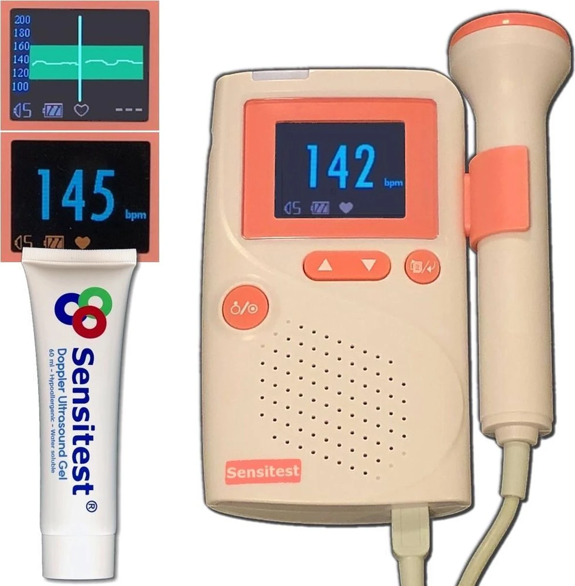 Luxe Doppler Digitaal 2-in-1 Met LCD Kleurenscherm - Hartslag Met Grafiek Weergave - Gratis Grote Tube Gel 1 Luxe Doppler Digitaal 2-in-1 Met LCD Kleurenscherm - Hartslag Met Grafiek Weergave - Gratis Grote Tube Gel