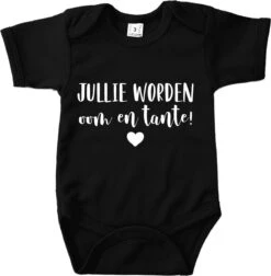 Merkloos Baby Rompertje Met Tekst - Jullie Worden Oom En Tante! - Zwart- Zwangerschap Aankondiging - Pregnancy Announcement - Geboorte - Zwanger - Pregnant - In Verwachting