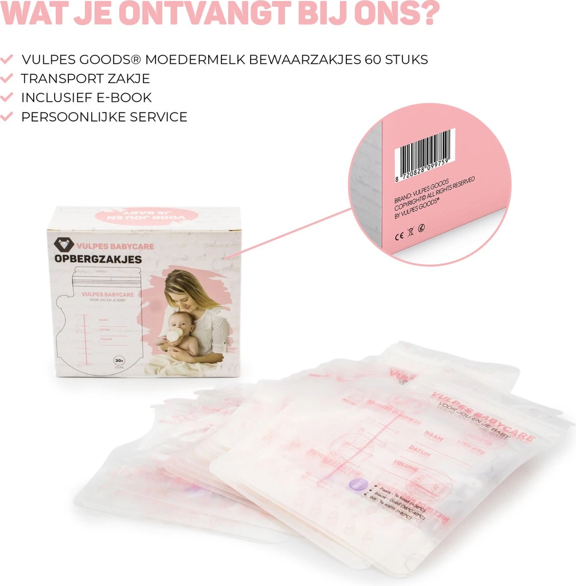 Vulpes BabyCare® Moedermelk Bewaarzakjes Met Schenktuit - Extra Groot - 250 Ml - 60 Stuks - Borstvoeding Bewaarzakje - Borstvoeding Zakjes - BPA Vrij - Incl. E-book 9 Vulpes BabyCare® Moedermelk Bewaarzakjes Met Schenktuit - Extra Groot - 250 Ml - 60 Stuks - Borstvoeding Bewaarzakje - Borstvoeding Zakjes - BPA Vrij - Incl. E-book - Afbeelding 9