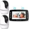 B-care Babyfoon Met 2 Camera's - 4.3 Inch Scherm - Zonder Wifi En App - Temperatuursensor - Infrarood Nachtzicht - Terugspreekfunctie - 4 Slaapliedjes- Zoomfunctie - Voor 2 Kinderen