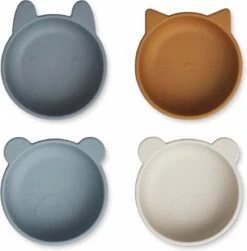Liewood Iggy Siliconen Kom 4-pack - Whale Blue Multi Mix