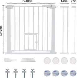 Merkloos Traphekje - Traphek Zonder Boren - 75-103cm Veiligheidshek Met Kattendeur - Veiligheidshekje -Hondenhek - Voor Baby's, Kinderen, Hond En Katten - Wit 12 Merkloos Traphekje - Traphek Zonder Boren - 75-103cm Veiligheidshek Met Kattendeur - Veiligheidshekje -Hondenhek - Voor Baby's, Kinderen, Hond En Katten - Wit -Pasgeborenen En Jonge Kinderen 1182x1200 5