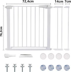 Merkloos Traphekje - Traphek Zonder Boren- 75-103cm Veiligheidshek - Veiligheidshekje - Voor Baby’s, Kinderen, Peuters & Huisdieren - Wit 12 Merkloos Traphekje - Traphek Zonder Boren- 75-103cm Veiligheidshek - Veiligheidshekje - Voor Baby’s, Kinderen, Peuters & Huisdieren - Wit -Pasgeborenen En Jonge Kinderen 1188x1200 4