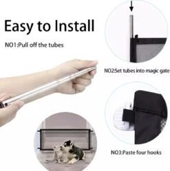 Consumerce® Multifunctioneel Traphekje Voor Kinderen, Honden En Huisdieren (110x80cm) – Traphek Zonder Boren – Oprolbaar – Deurhek – Deurhekje – Traphekjes – Klembevesteging – Zwart – Hondenhek Voor Binnen - Hondenhekje -Pasgeborenen En Jonge Kinderen 1190x1200 12