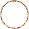 Amberos Barnsteen Kinderketting - Pijnstillend - Babyketting - Amber - Ketting - Natuurlijke Baltische Barnsteen - Ambersteen - Pijnstillende Werking Voor Doorkomende Tandjes - Baby - Peuter - Kraamcadeau - Baby Cadeau - 32 Cm - Cognac/aventurijn