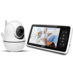 B-care Babyfoon Met Camera - 5.0 Inch Scherm - Nederlands Display - Zonder Wifi En App - Temperatuursensor - Nachtzicht - Terugspreekfunctie - 8 Slaapliedjes