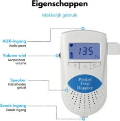 Pro Bellia® Professionele Doppler Incl. Ultrasound Gel & Batterijen & Oordopjes - Baby Hartje Monitor - Zwangerschapscadeau - Babyshower -Pasgeborenen En Jonge Kinderen 1191x1200 16
