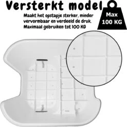 UkkieBoo Opstapje - Max 100kg - Wit - Antislip Krukje - 38x34x14/26 - Wc Krukje - Kinder Opstapjes - Wc Trainer - Wc Kinderhulp - Toilet Trainer - Huishoudtrap - Opstapje - Kruk - Opstapkrukje - Baby Opstapje - Veilig - Keuken Opstapje - Trapje -Pasgeborenen En Jonge Kinderen 1194x1200 11