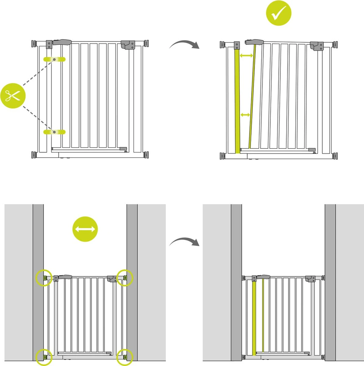 Hauck Autoclose N Stop 2 Veiligheidshekje - 75 Tot 80 Cm - Uitbreidbaar - White 5 Hauck Autoclose N Stop 2 Veiligheidshekje - 75 Tot 80 Cm - Uitbreidbaar - White - Afbeelding 5