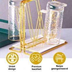 Flessenrek - Droogrek Babyfles - Flessen Rek Baby - Flessendroogrek Met Opvangbak - Afdruiprek - Afwasrek - Flessenrekje - Lekbak - Égouttoir - Goude Droogrek - Vetalo -Pasgeborenen En Jonge Kinderen 1196x1200 1