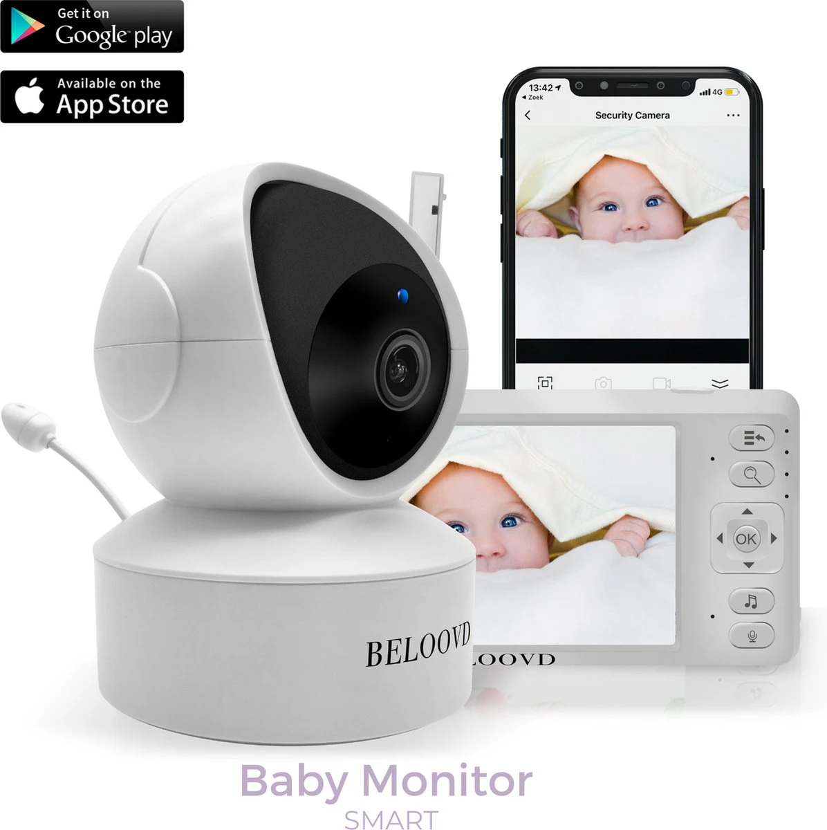 Babyfoon Met Camera En App - BELOOVD - Smart Baby Monitor Met VOX - Wifi - Dual Mode - FULL HD Scherm - Babyfoons 1 Babyfoon Met Camera En App - BELOOVD - Smart Baby Monitor Met VOX - Wifi - Dual Mode - FULL HD Scherm - Babyfoons