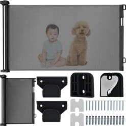 YUNICS® Traphekje - Veiligheidshek - Traphek - Oprolbaar - Met Klimbevestiging - Universeel - Zwart