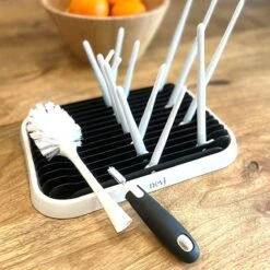 Nevi Afdruiprek Met Lekbak - Afdruipmat Voor 10 Flessen - Opvouwbaar Droogrek Babyfles - Inclusief Afwasborstel -Pasgeborenen En Jonge Kinderen 1198x1200 10