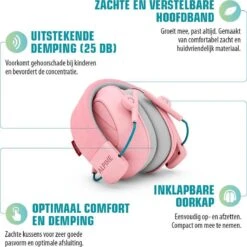 Alpine Muffy Kids Kinder Oorkap - Premium Gehoorbescherming Voor Kinderen Tot 16 Jaar - Verstelbare Oorbescherming Met Draagtas - 25 DB SNR - Roze -Pasgeborenen En Jonge Kinderen 1198x1200 39