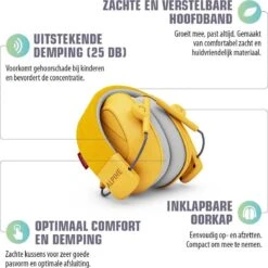 Alpine Muffy Kids Kinder Oorkap - Premium Gehoorbescherming Voor Kinderen Tot 16 Jaar - Verstelbare Oorbescherming Met Draagtas - 25 DB SNR - Geel -Pasgeborenen En Jonge Kinderen 1198x1200 40