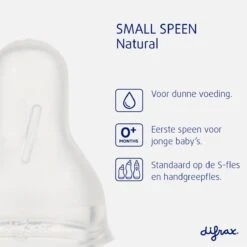 Difrax Flessenspeen Natural - Maat Small - 4 Stuks -Pasgeborenen En Jonge Kinderen 1199x1200 16