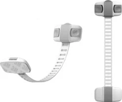 |Twinza®|Zelfklevende Knijpslot - Verstelbaar - Veiligheidsslot - Kast- & Ladebeveiliging - Wit - 20 Cm 2 Stuks