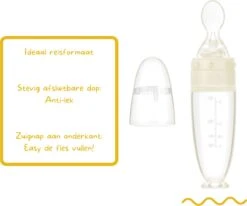 Biberoia® Knijpfles Met Lepel – Baby / Kinderbestek - Kraamcadeau – Babyshower – Wit -Pasgeborenen En Jonge Kinderen 1200x1003