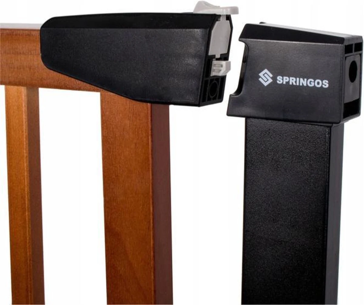 Springos Traphekje | Traphek | Veiligheidshekje | Metaal | Hout | Zwart/Bruin | 97 - 103 Cm 2 Springos Traphekje | Traphek | Veiligheidshekje | Metaal | Hout | Zwart/Bruin | 97 - 103 Cm - Afbeelding 2