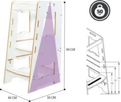 Minera® - White Learning Tower - Keukentoren - Keukenhulp - Leertoren Montessori - Opstapje - Antislip Opstapje - Kindertrap - Leertoren Peuters - Leer Toren - Learning Tower -Pasgeborenen En Jonge Kinderen 1200x1010 3
