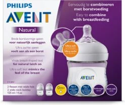 Philips Avent Natural Babyfles – SCF030/27 Babyfles (0m+) Voor Langzame Toevoer – 2 Stuks -Pasgeborenen En Jonge Kinderen 1200x1012