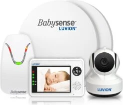 Luvion Essential Babyfoon Met Camera + Babysense 7 - Sensormatje - 5 Sterren Veiligheidsvoordeelbundel