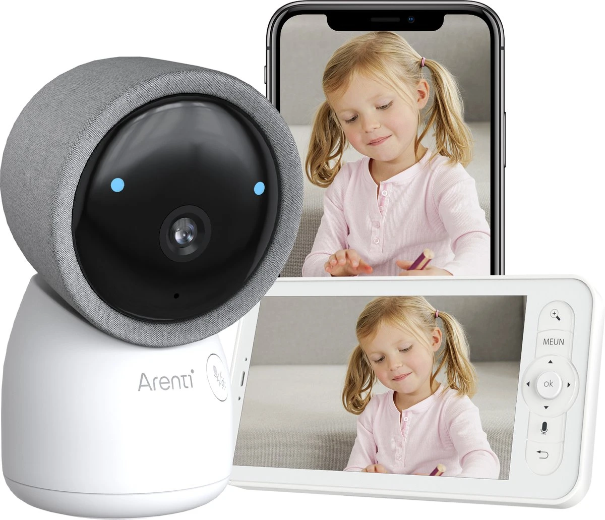 Arenti AINanny - Baby Monitor - Babyfoon Met 5 Inch Scherm - Ultra HD 2K Resolutie - Slaapliedjes - Alexa & Google - Inclusief 32 GB Sd Kaart - Temperatuur - Vochtigheid 2 Arenti AINanny - Baby Monitor - Babyfoon Met 5 Inch Scherm - Ultra HD 2K Resolutie - Slaapliedjes - Alexa & Google - Inclusief 32 GB Sd Kaart - Temperatuur - Vochtigheid - Afbeelding 2