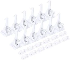 Kast-/ladeslot 12 Stuks - Onzichtbaar En Zelfklevend Door 3M Technologie - Kinderslot - Aan/uit Schakelfunctie - Veiligheidshaakje -Pasgeborenen En Jonge Kinderen 1200x1031 4