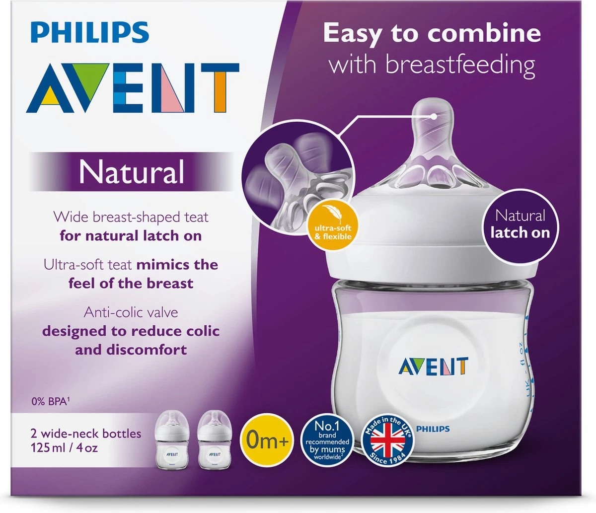 Philips Avent Natural Babyfles - SCF033/14 Babyfles (1m+) Voor Langzame Toevoer - 1x 9 Philips Avent Natural Babyfles - SCF033/14 Babyfles (1m+) Voor Langzame Toevoer - 1x - Afbeelding 9