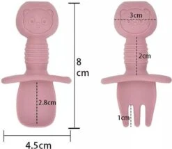 4 Setjes - Baby Bestek - Vork En Lepel - Kinderbestekset - Roze Beige -Pasgeborenen En Jonge Kinderen 1200x1040 9