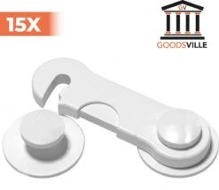 Kinderslot Kastjes 15 Stuks - Kinderbeveiliging Voor Kasten - Veiligheidshaakjes - Zelfklevend - Baby Veiligheid