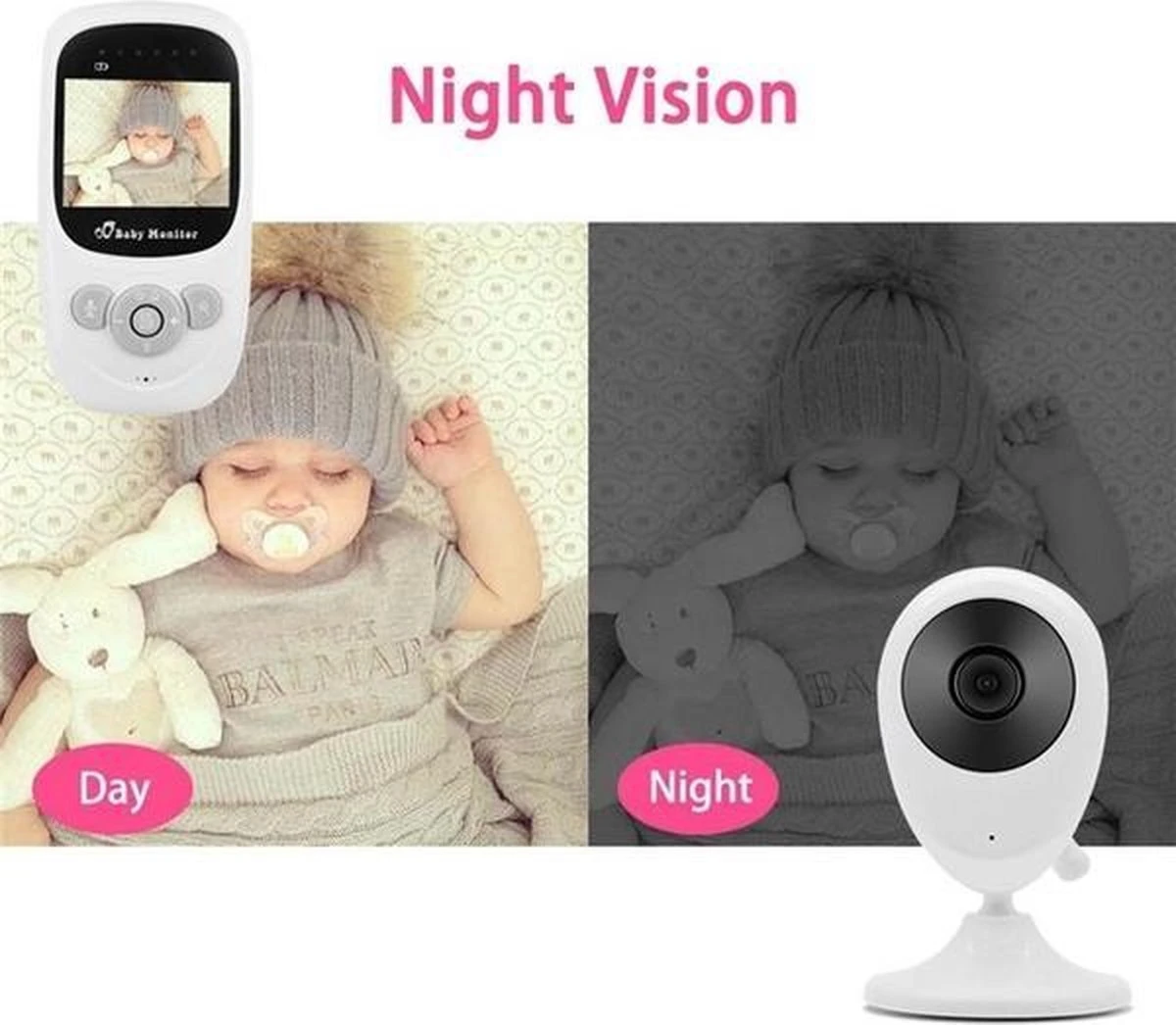 Draadloze Babyfoon - Babyfoon Met Camera - Premium Baby Monitor - Temperature Detection - Nachtzicht 5 Draadloze Babyfoon - Babyfoon Met Camera - Premium Baby Monitor - Temperature Detection - Nachtzicht - Afbeelding 5