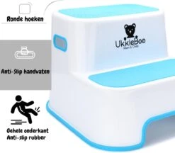 UkkieBoo Opstapje - Max 100kg - Blauw - Antislip Krukje - Wc Krukje - Kinder Opstapjes - Wc Trainer - Wc Kinderhulp - Toilet Trainer - Eerste Opstapje - Opstapje - Kruk - Opstapkrukje - Baby Opstapje - Veilig - Keuken Opstapje - Trapje -Pasgeborenen En Jonge Kinderen 1200x1051 9
