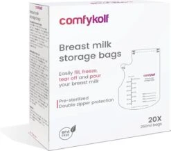 20 Stuks ComfyKolf Melk Bewaarzakjes 250ml - Borstvoeding Moedermelk Melkzakjes 5 20 Stuks ComfyKolf Melk Bewaarzakjes 250ml - Borstvoeding Moedermelk Melkzakjes -Pasgeborenen En Jonge Kinderen 1200x1054 2