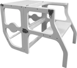 Merkloos Houten Leertoren / Keukenhulp - Inklapbaar Tot Tafel En Stoel - Wit V.a. 1 Jaar -Pasgeborenen En Jonge Kinderen 1200x1060 7