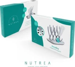 Nutrea EasyDry – Flessen Droogrek Baby – Afdruiprek Babyfles – Droogrek Voor Flessen – Inclusief Lekbak – Grijs/Wit -Pasgeborenen En Jonge Kinderen 1200x1070