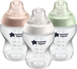 Tommee Tippee Closer To Nature -babyflessen - Langzaam Strom - Borstachtige Speen - Anti-koelik, 260 Ml, Pak Van 3