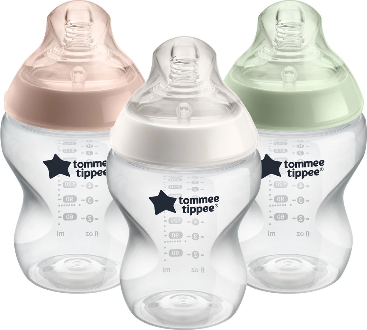 Tommee Tippee Closer To Nature -babyflessen - Langzaam Strom - Borstachtige Speen - Anti-koelik, 260 Ml, Pak Van 3 1 Tommee Tippee Closer To Nature -babyflessen - Langzaam Strom - Borstachtige Speen - Anti-koelik, 260 Ml, Pak Van 3