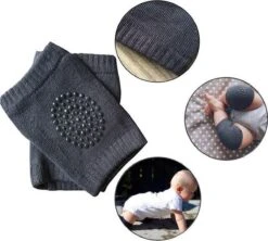 Merkloos Set Van 2 Baby Kniebeschermers - Lichtgrijs En Donkergrijze Baby Kniepads - Unisex - One Size