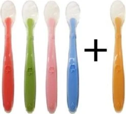 Merkloos Siliconen Babylepels Met Soft Tip - Babybestek - BPA-Vrij - 5 Stuks