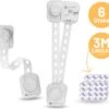 CoolFule® Kinderslot Kastjes - Kast- & Ladebeveiliging - 6 Stuks Incl. 6 Stuks 3M-Plakstickers Cadeau - Wit