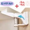 YEMpro - Kinderslot Kastjes - Kast En Lade Beveiliging - 12 Stuks - Veiligheid Voor Baby Kinderen- Zelfklevend - Onzichtbaar - Veiligheidshaakjes - Kastsloten - Ladeslot - 4 Stuks 3M Stopcontactbeveiliging