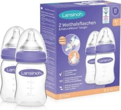 Lansinoh 2 Stuks 160 Ml Natural Wave Flesjes 75870 -Pasgeborenen En Jonge Kinderen 1200x1088 1