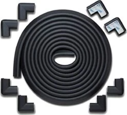 Zachte Stootrand Foam Van 5 Meter Inclusief Dubbelzijdige Tape, Plus 8 Hoekbeschermers - Bescherming Tegen Hoeken En Randen - Stootstrip - Kind En Baby Veiligheid - Randbeschermer - Omrander - Stootkussen