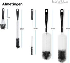 ESSIBLE Flessenborstel - Flessenrager - Schoonmaakborstel - Flessenreiniger - 5 Stuks - Kras- En BPA Vrij - Geschikt Voor Alle Oppervlakken - Zwart 11 ESSIBLE Flessenborstel - Flessenrager - Schoonmaakborstel - Flessenreiniger - 5 Stuks - Kras- En BPA Vrij - Geschikt Voor Alle Oppervlakken - Zwart -Pasgeborenen En Jonge Kinderen 1200x1090 1