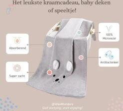 Fleece Deken Kraamcadeau Voor Jongen & Meisje - Kraampakket - Baby Bad Artikelen - Nijntje - Grijs - 70x140 CM -Pasgeborenen En Jonge Kinderen 1200x1090 7