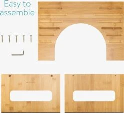 Navaris Bamboe Toiletkrukje Voor Volwassenen - WC Krukje Voor De Juiste Houding - Antislip-oppervlak - Bruin -Pasgeborenen En Jonge Kinderen 1200x1095 5